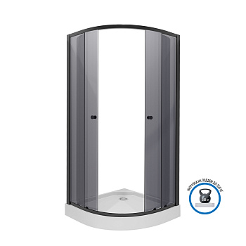 Душевой уголок Niagara Eco _0071432T 90х90 стекло тонированное профиль черный с поддоном